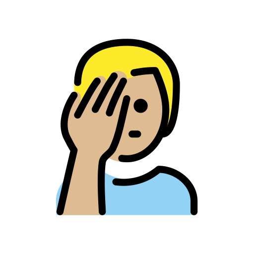Man Facepalming: Medium-Light Skin Tone on OpenMoji