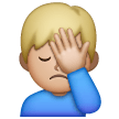 Man Facepalming: Medium-Light Skin Tone on Samsung