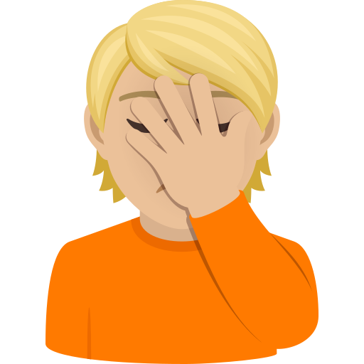 Face Palm: Medium-Light Skin Tone on JoyPixels