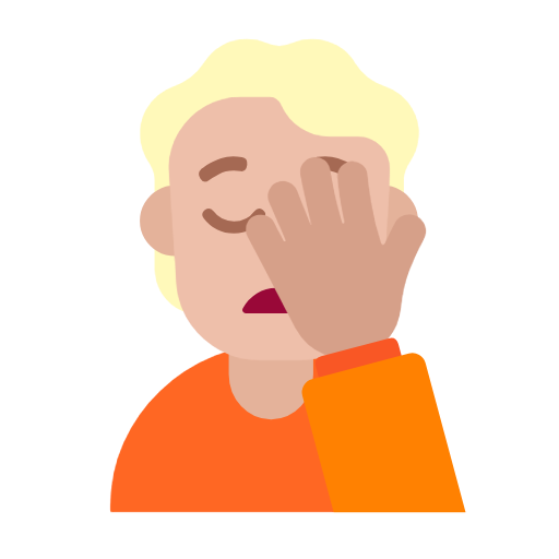 Face Palm: Medium-Light Skin Tone on Microsoft Fluent