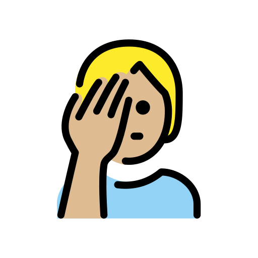 Face Palm: Medium-Light Skin Tone on OpenMoji