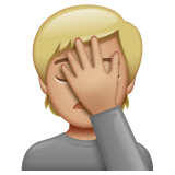 Face Palm: Medium-Light Skin Tone on WhatsApp