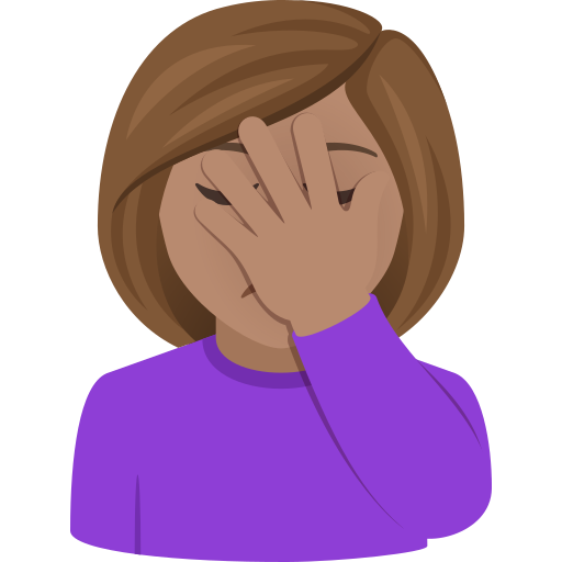 Woman Facepalming: Medium Skin Tone on JoyPixels