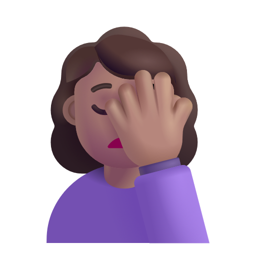 Woman Facepalming: Medium Skin Tone on Microsoft 3D