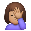 Woman Facepalming: Medium Skin Tone on Samsung