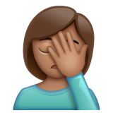 Woman Facepalming: Medium Skin Tone on WhatsApp
