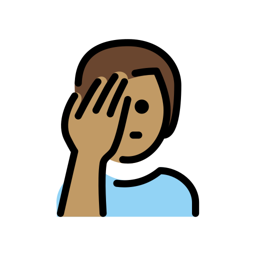 Man Facepalming: Medium Skin Tone on OpenMoji