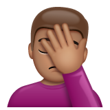 Man Facepalming: Medium Skin Tone on WhatsApp