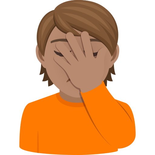 Face Palm: Medium Skin Tone on JoyPixels