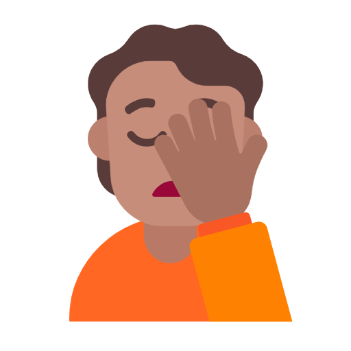 Face Palm: Medium Skin Tone on Microsoft Fluent