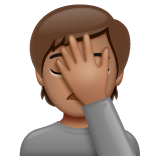 Face Palm: Medium Skin Tone on WhatsApp