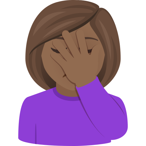 Woman Facepalming: Medium-Dark Skin Tone on JoyPixels