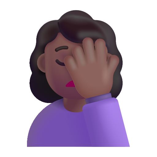 Woman Facepalming: Medium-Dark Skin Tone on Microsoft 3D