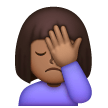 Woman Facepalming: Medium-Dark Skin Tone on Samsung