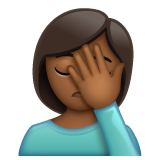 Woman Facepalming: Medium-Dark Skin Tone on WhatsApp