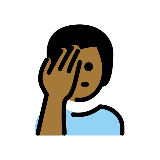 Man Facepalming: Medium-Dark Skin Tone on OpenMoji