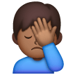 Man Facepalming: Medium-Dark Skin Tone on Samsung