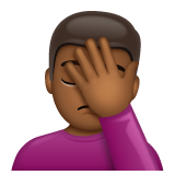 Man Facepalming: Medium-Dark Skin Tone on WhatsApp