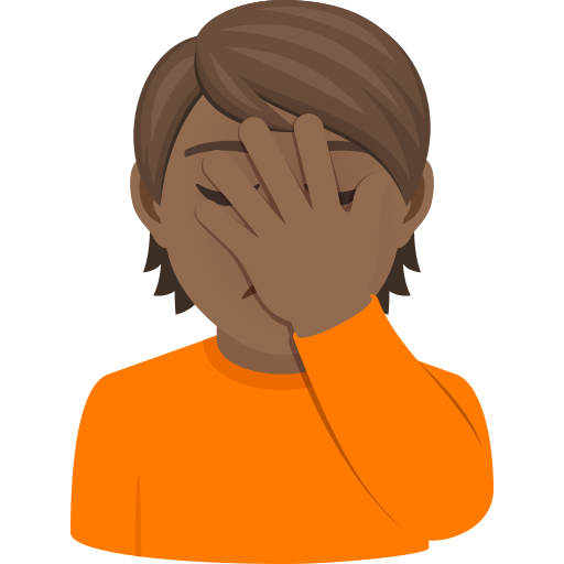 Face Palm: Medium-Dark Skin Tone on JoyPixels