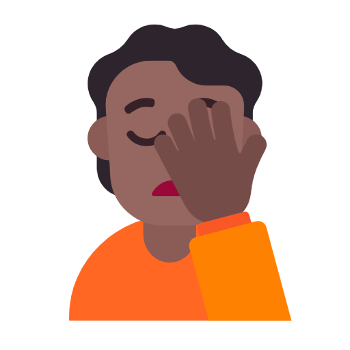 Face Palm: Medium-Dark Skin Tone on Microsoft Fluent