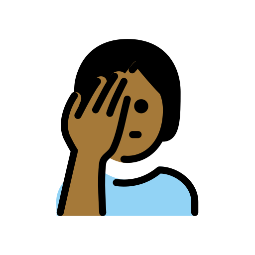 Face Palm: Medium-Dark Skin Tone on OpenMoji