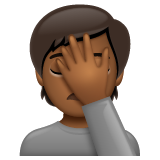 Face Palm: Medium-Dark Skin Tone on WhatsApp