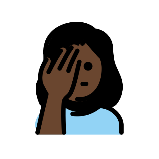 Woman Facepalming: Dark Skin Tone on OpenMoji