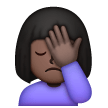 Woman Facepalming: Dark Skin Tone on Samsung