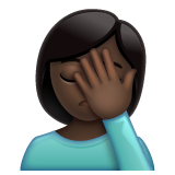 Woman Facepalming: Dark Skin Tone on WhatsApp