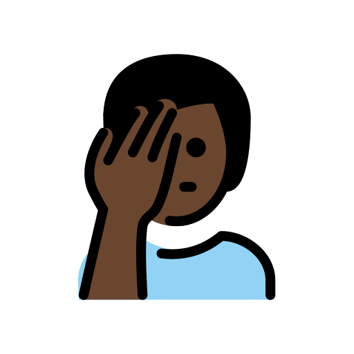 Man Facepalming: Dark Skin Tone on OpenMoji
