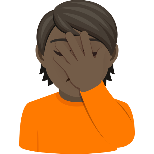 Face Palm: Dark Skin Tone on JoyPixels