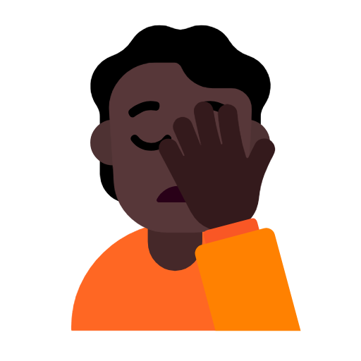 Face Palm: Dark Skin Tone on Microsoft Fluent