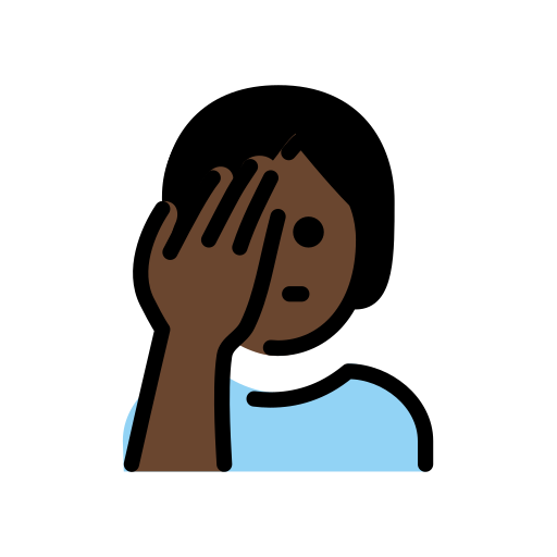 Face Palm: Dark Skin Tone on OpenMoji