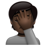 Face Palm: Dark Skin Tone on WhatsApp
