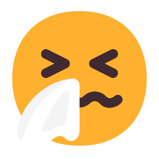 Sneezing Face on Microsoft Fluent