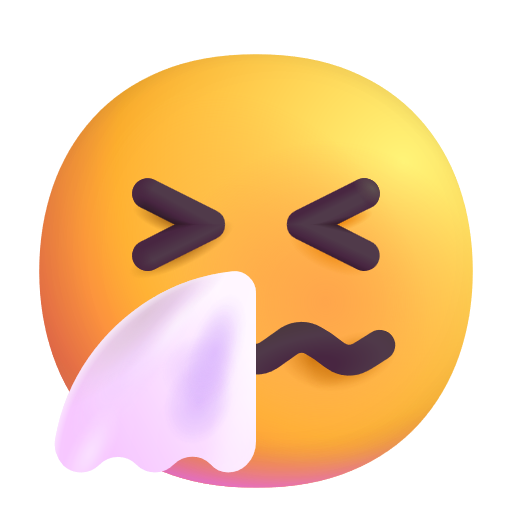 Sneezing Face on Microsoft 3D