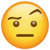 Face With One Eyebrow Raised on WhatsApp
