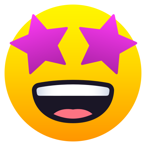 Grinning Face With Star Eyes on JoyPixels