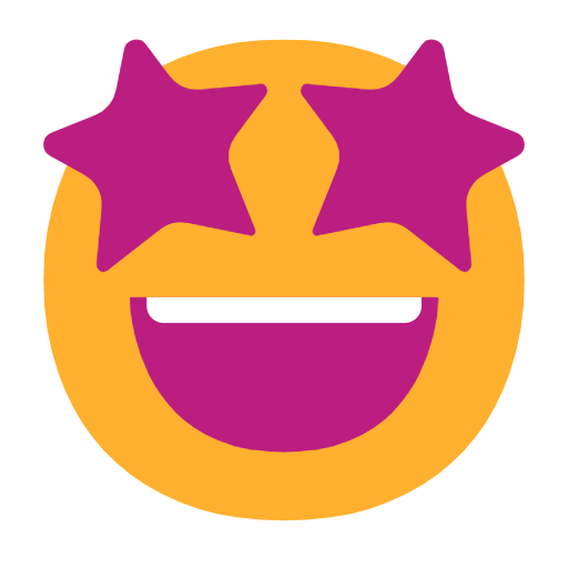 Grinning Face With Star Eyes on Microsoft Fluent
