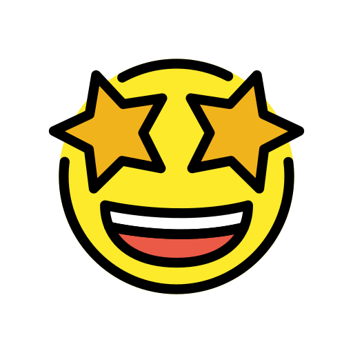 Grinning Face With Star Eyes on OpenMoji