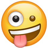 Grinning Face With One Large And One Small Eye on WhatsApp