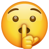 Face With Finger Covering Closed Lips on WhatsApp