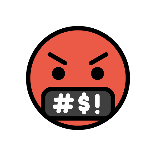 Serious Face With Symbols Covering Mouth on OpenMoji