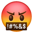 Serious Face With Symbols Covering Mouth on Samsung