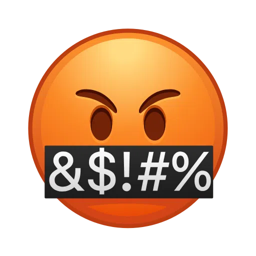 Serious Face With Symbols Covering Mouth on Telegram