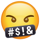 Serious Face With Symbols Covering Mouth on WhatsApp