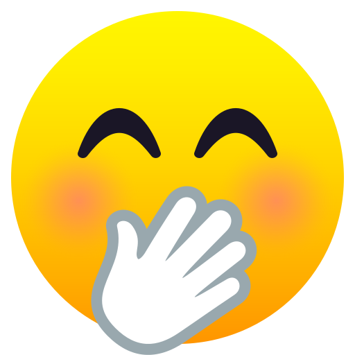 Smiling Face With Smiling Eyes And Hand Covering Mouth on JoyPixels