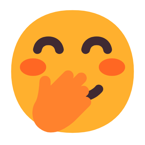 Smiling Face With Smiling Eyes And Hand Covering Mouth on Microsoft Fluent