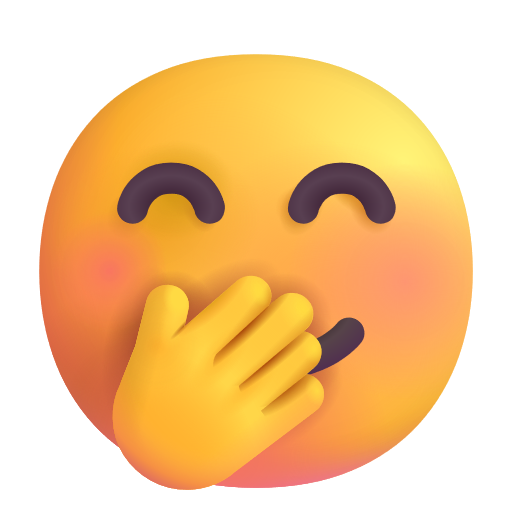 Smiling Face With Smiling Eyes And Hand Covering Mouth on Microsoft 3D