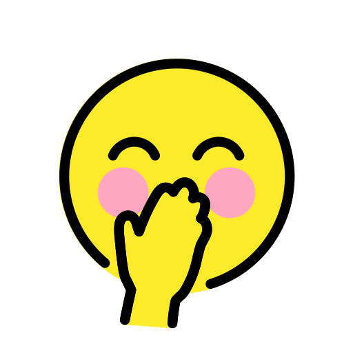 Smiling Face With Smiling Eyes And Hand Covering Mouth on OpenMoji